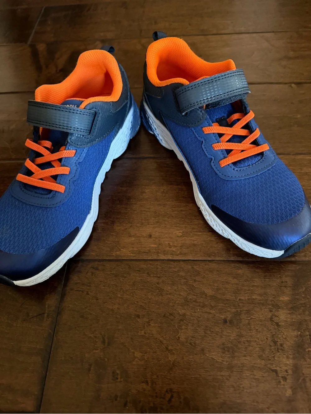 Saucony Kids Navy and Orange Hook-and-Loop Sneakers